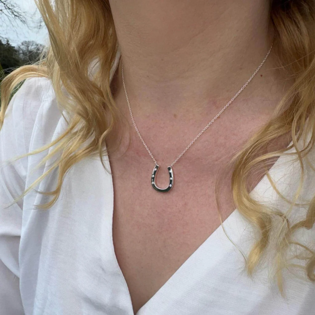 Reeves and Reeves Pave Horseshoe Necklace