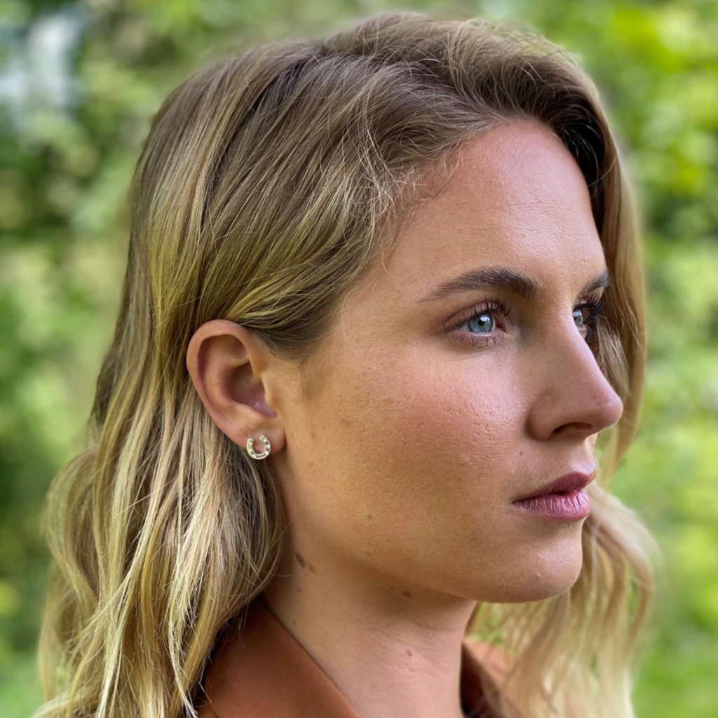 Reeves and Reeves Pave Horseshoe Stud Earrings