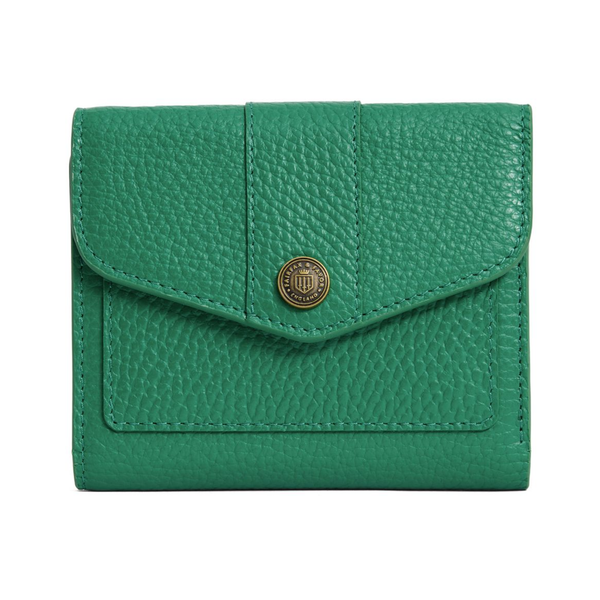 Fairfax and Favor Langford Button Purse - Clover Green Leather