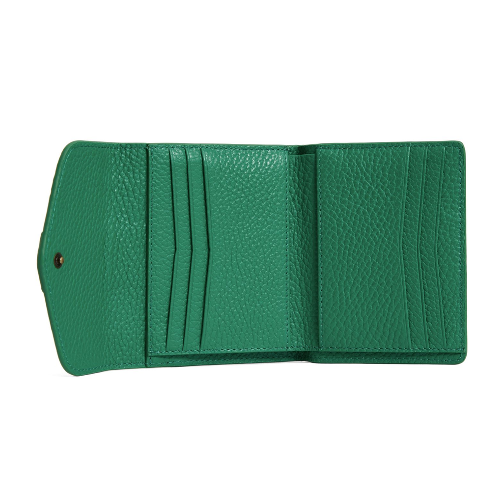 Fairfax and Favor Langford Button Purse - Clover Green Leather