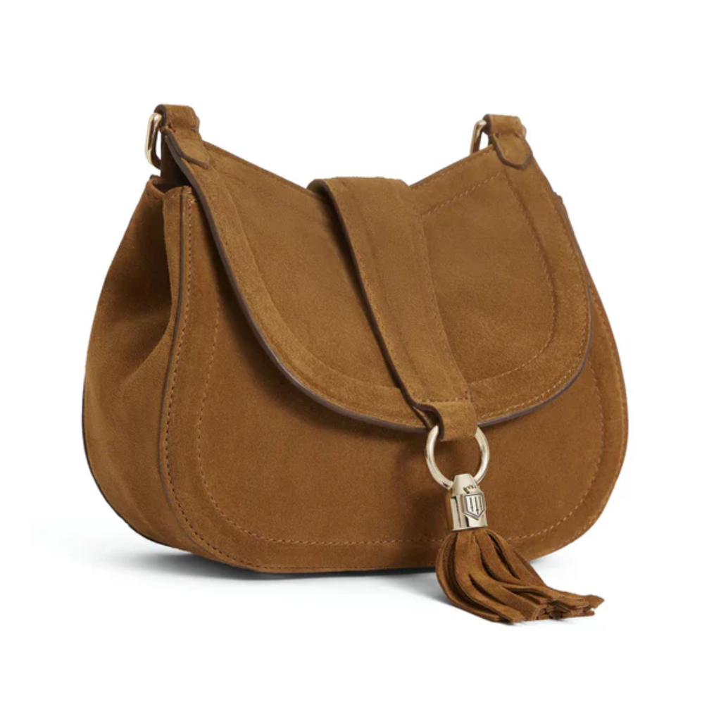 Fairfax and Favor Langham Messenger Bag - Tan Suede