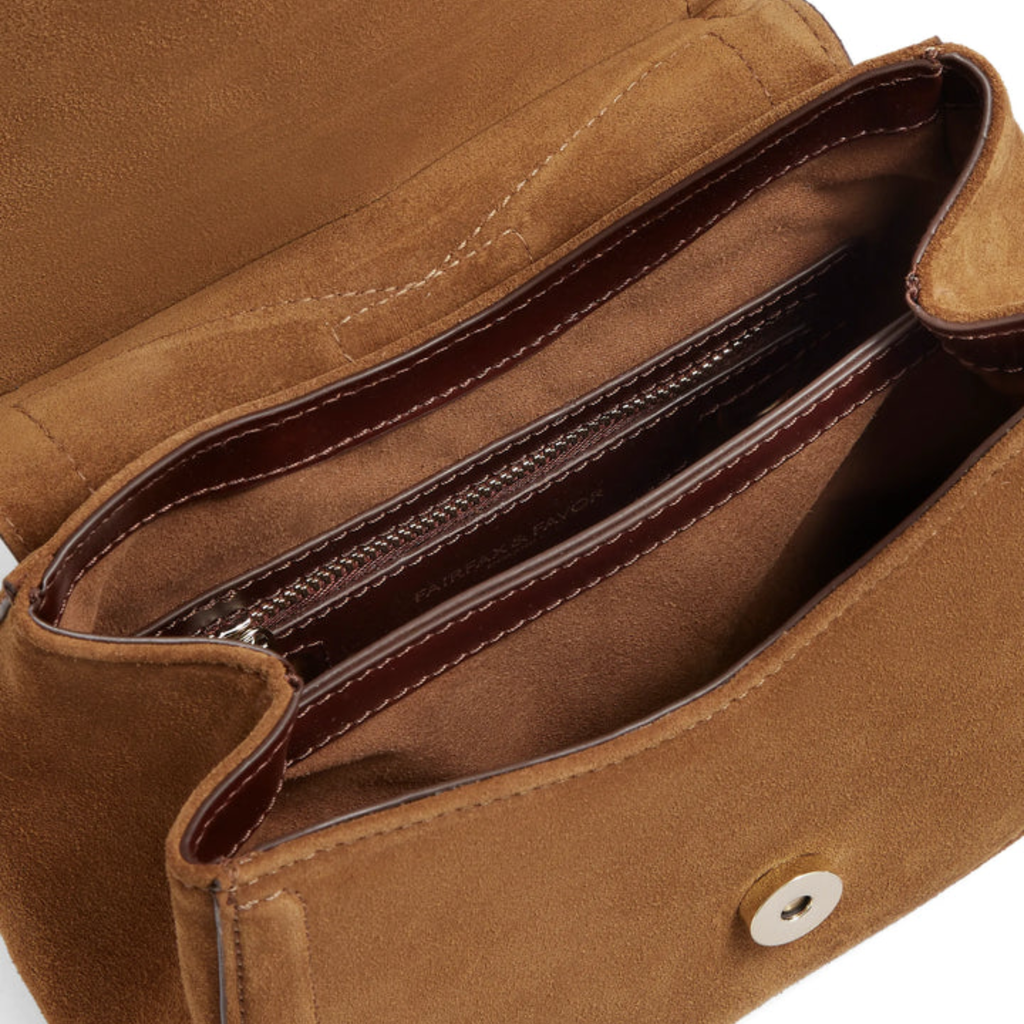 Fairfax and Favor Langham Messenger Bag - Tan Suede