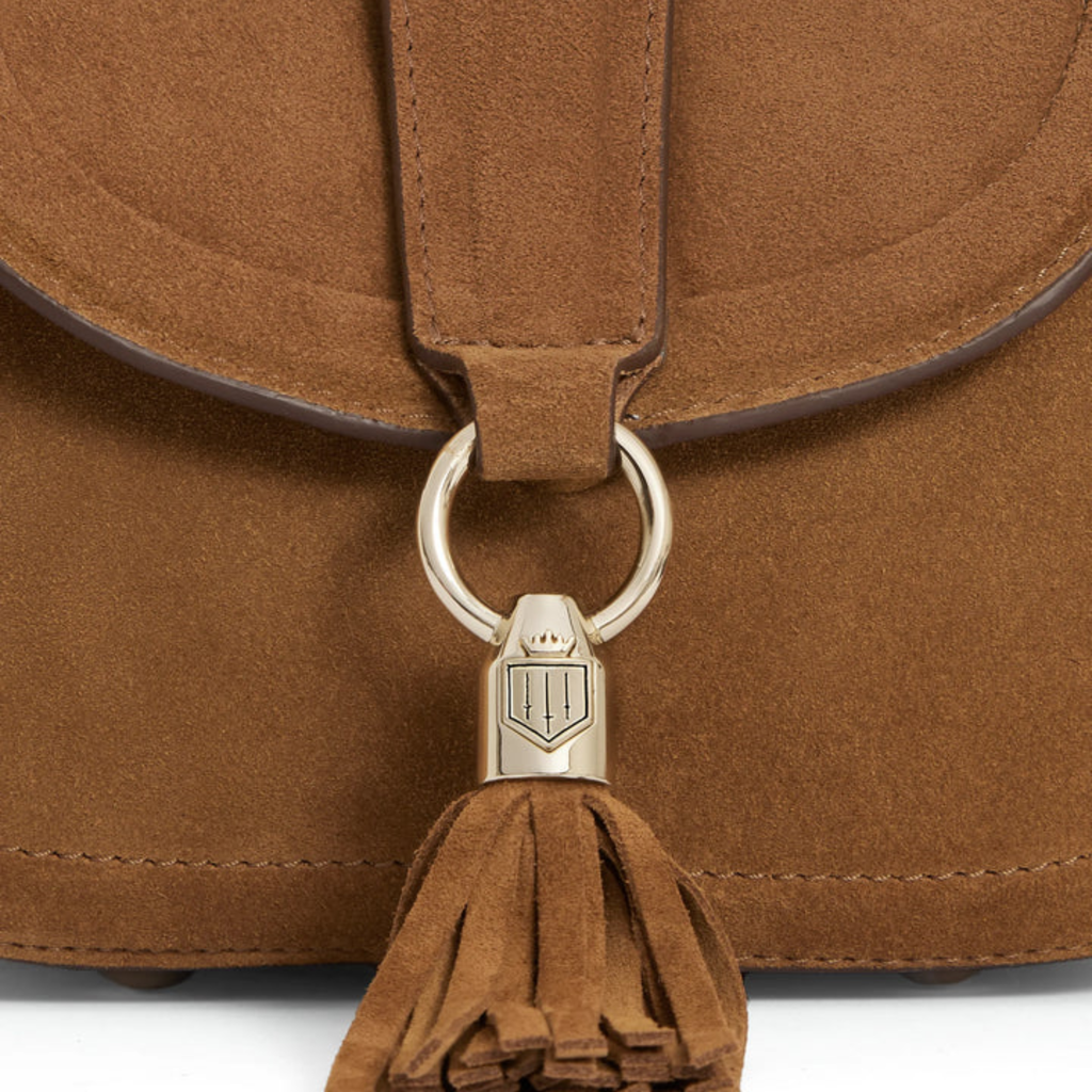 Fairfax and Favor Langham Messenger Bag - Tan Suede