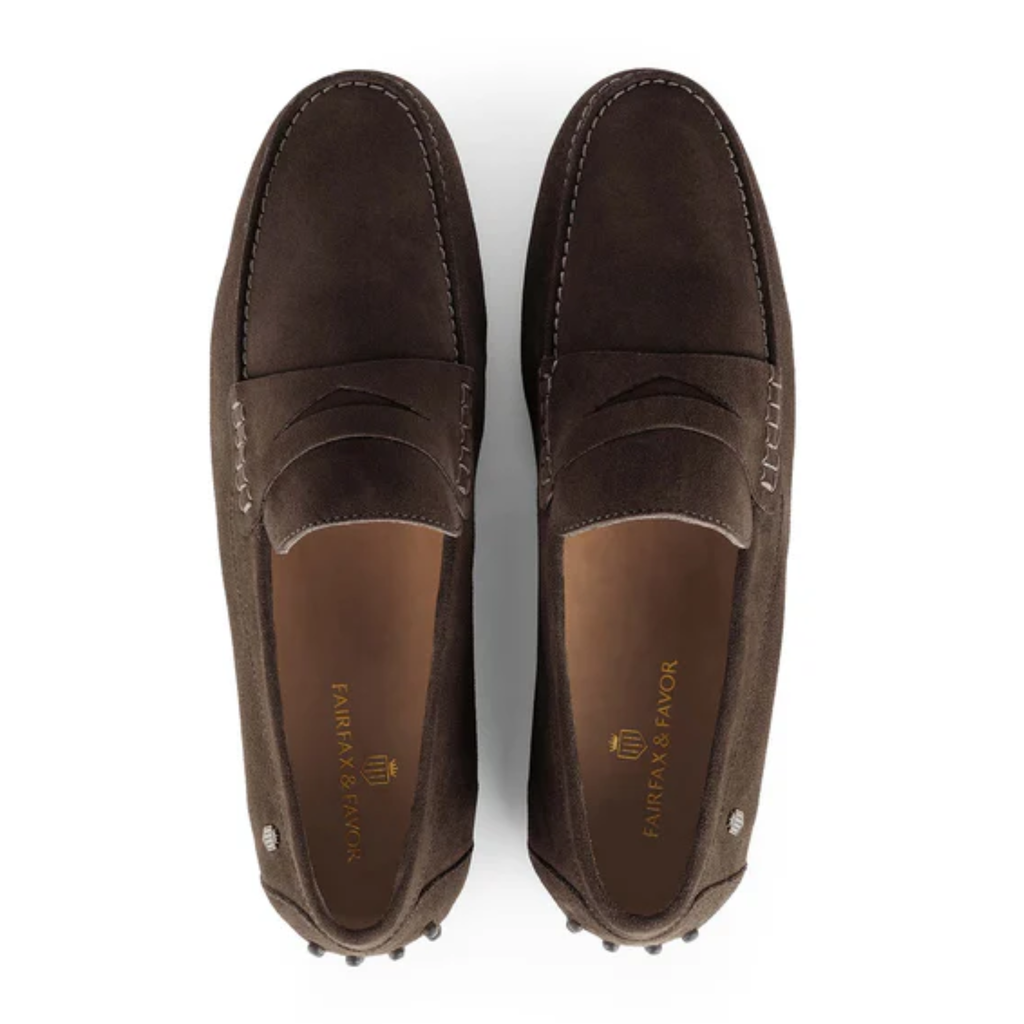 Fairfax and Favor Mens Monte Carlo Driver - Chocolate Suede