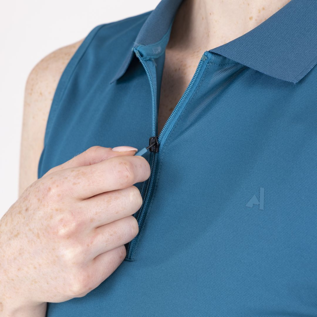 Aubrion Ladies React Sleeveless Tech Polo - Kingfisher