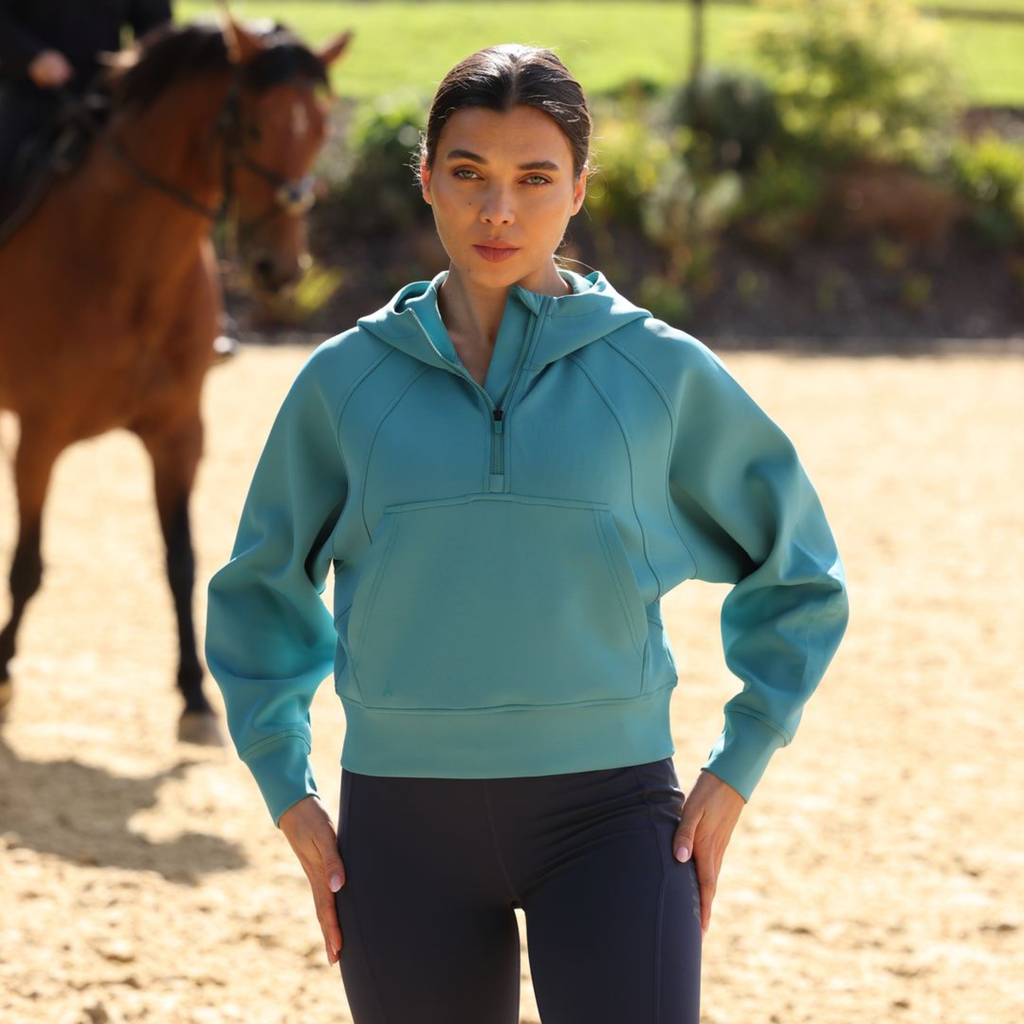 Aubrion Ladies React Quarter Zip Hoodie - Haze
