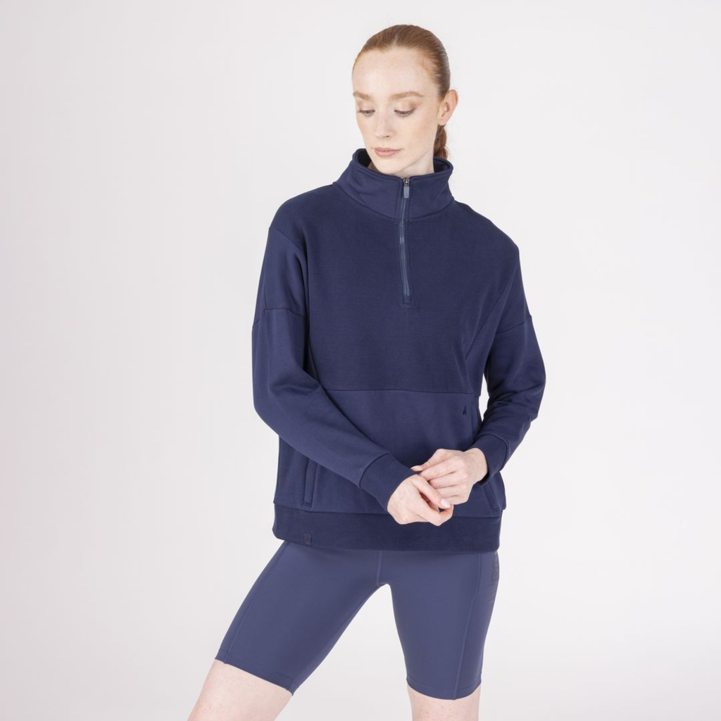 Aubrion Ladies React Quarter Zip Sweater - Midnight