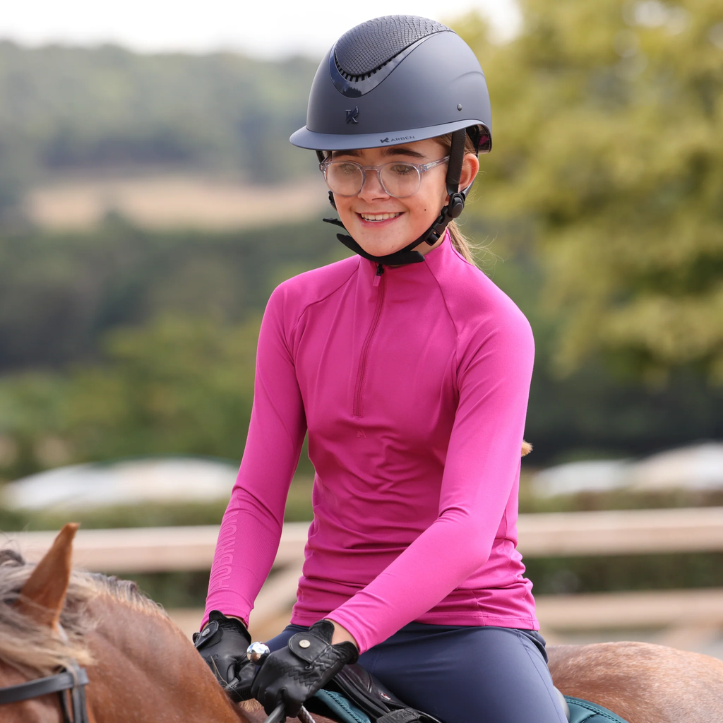 Aubrion React Young Rider Long Sleeve Base Layer - Fuchsia