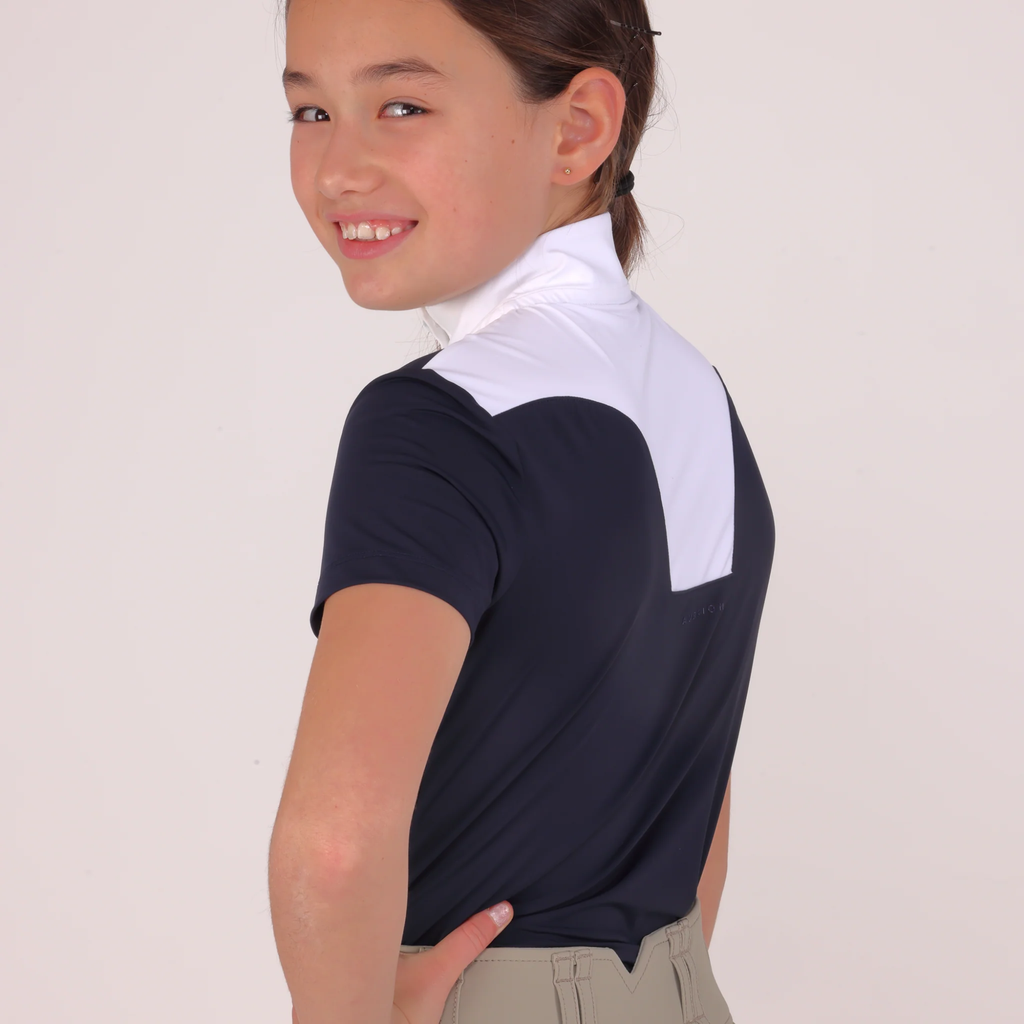 Aubrion Young Rider Optima MX Show Shirt - Navy