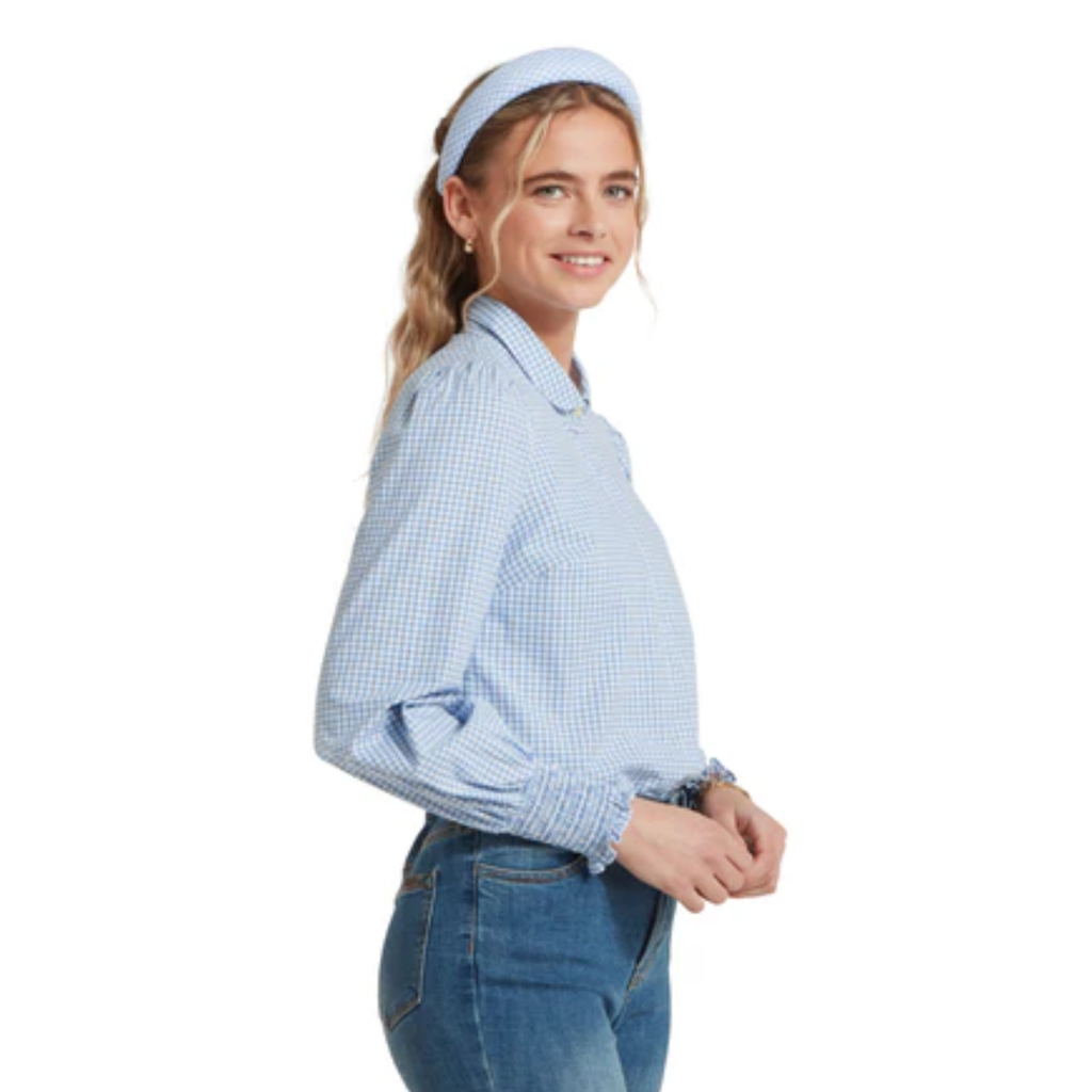 Schoffel Ladies Flora Gingham Shirt - Denim Blue
