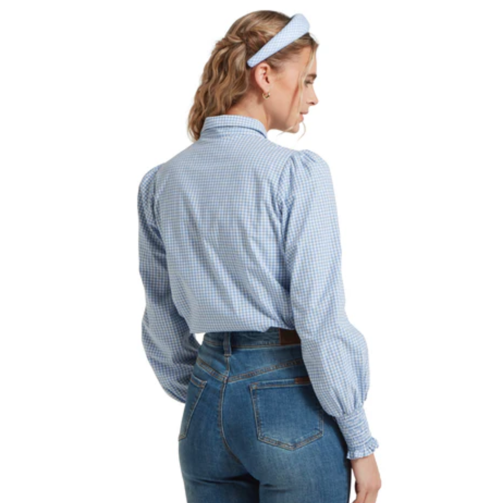 Schoffel Ladies Flora Gingham Shirt - Denim Blue