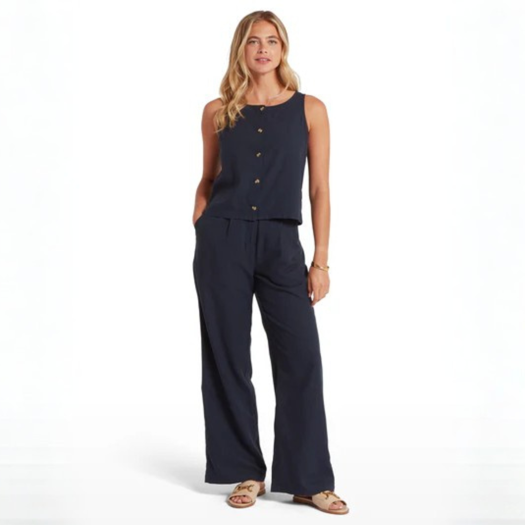 Schoffel Ladies Elsworth Linen Top - Navy