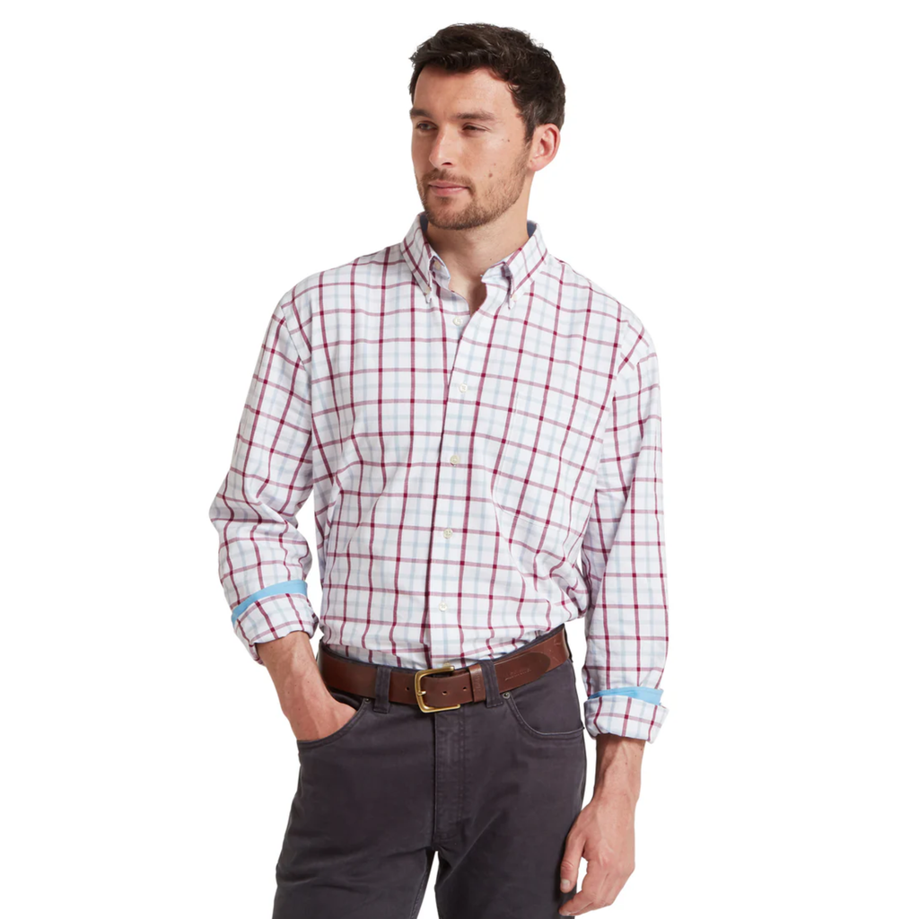 Schoffel Mens Brancaster Classic Shirt - Mountain Blue Check
