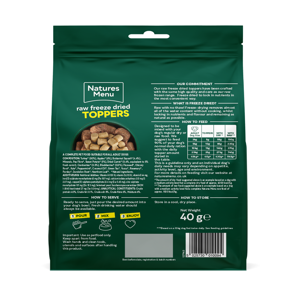 Natures Menu Freeze Dried Toppers - Turkey