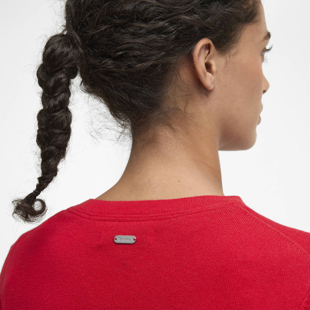 Barbour Ladies Oakley Knitted Crew Neck Jumper - Poppy Red