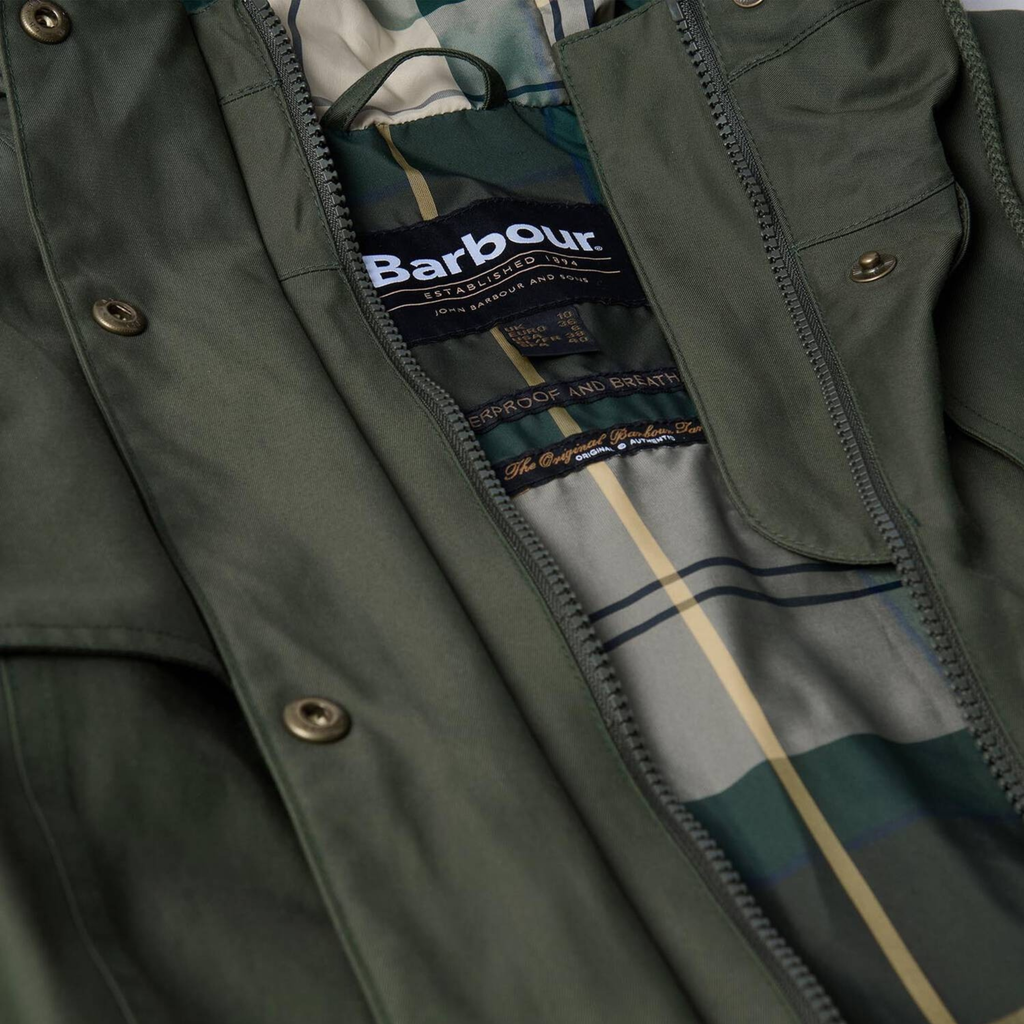 Barbour Ladies Maple Waterproof Jacket - Olive/Ancient Tartan