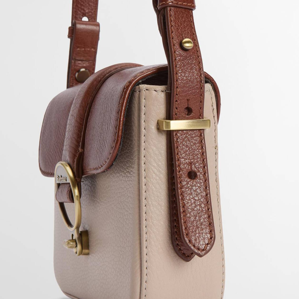 Barbour Mini Rosa Leather Crossbody Bag - Pebbled Pink/Brown