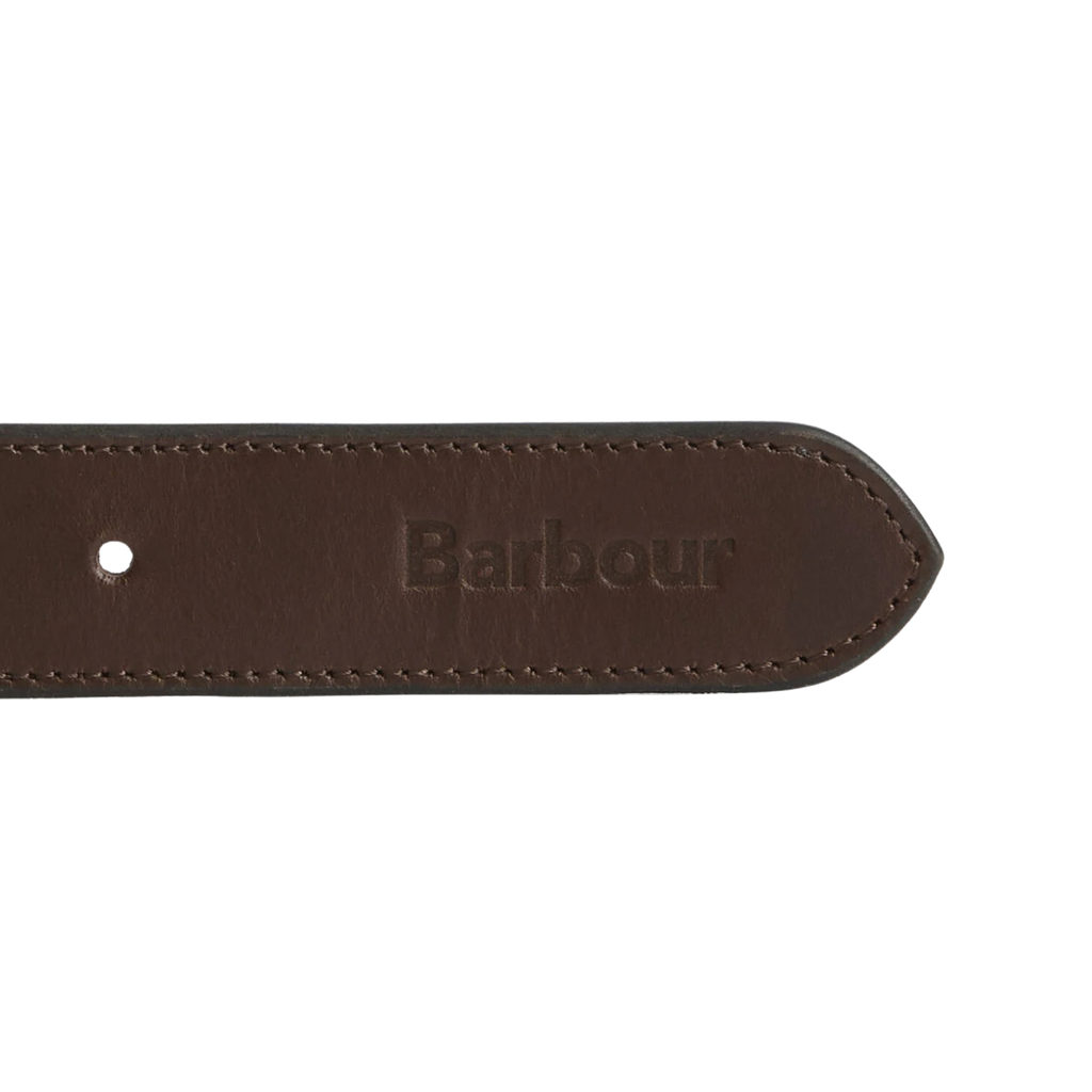 Barbour Reversible Transport Leather Belt - Dusty Green/Dark Brown