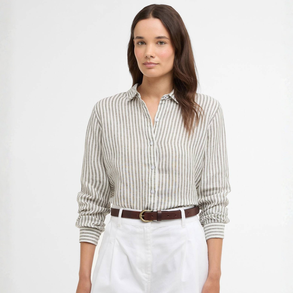Barbour Ladies Marine Shirt - Dusky Khaki Stripe