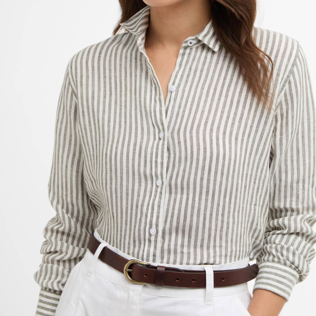 Barbour Ladies Marine Shirt - Dusky Khaki Stripe