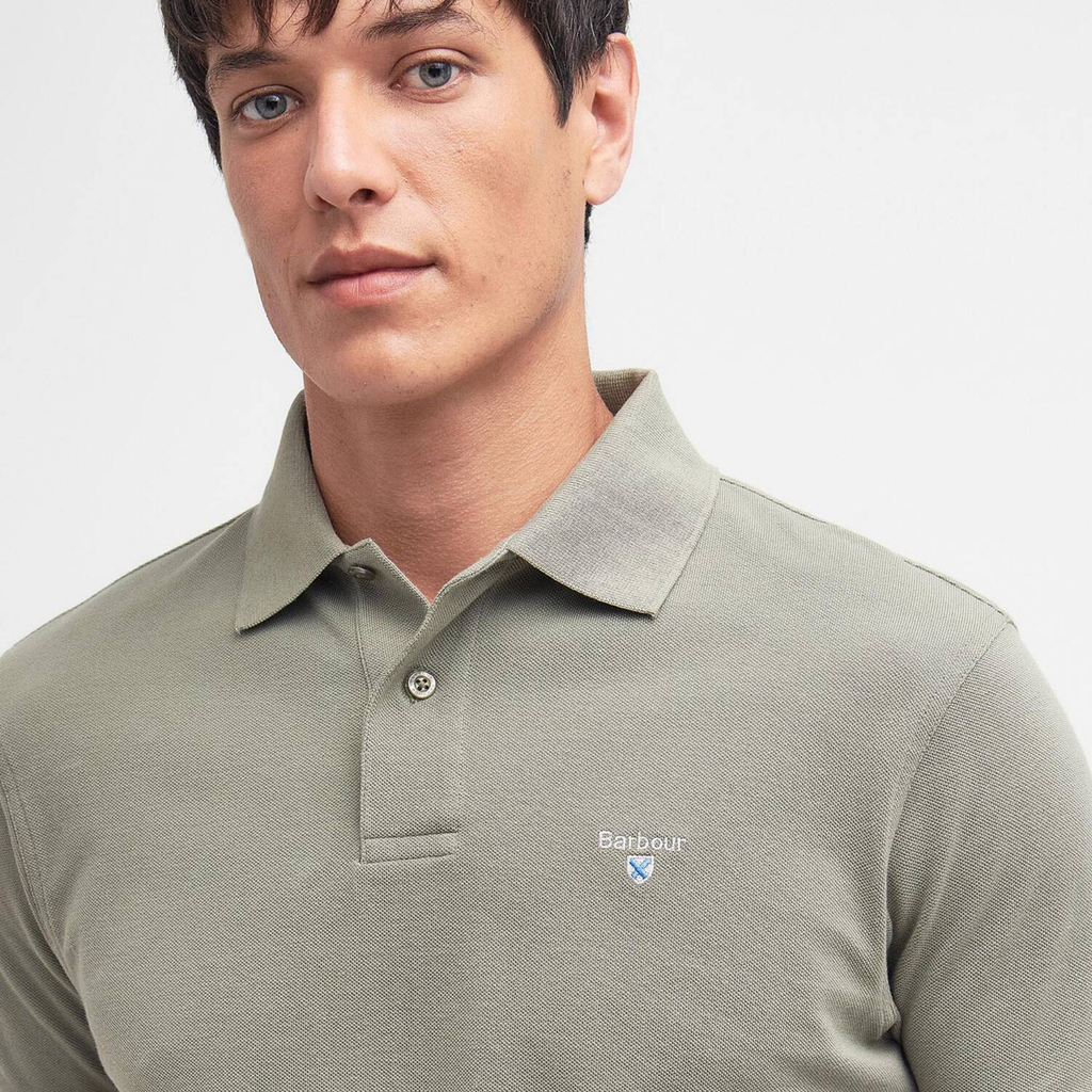 Barbour Mens Original Sports Tailored Polo Shirt - Dusty Green