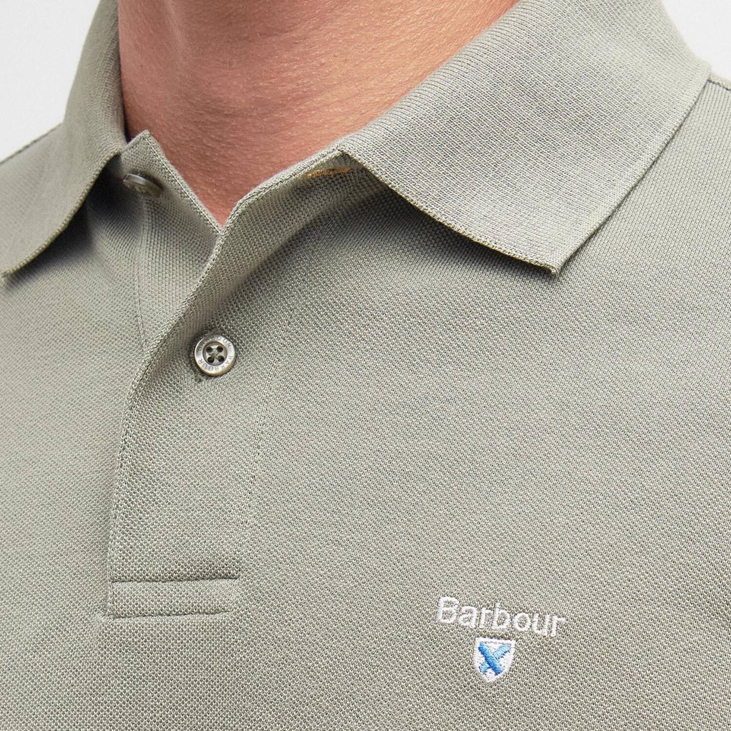Barbour Mens Original Sports Tailored Polo Shirt - Dusty Green