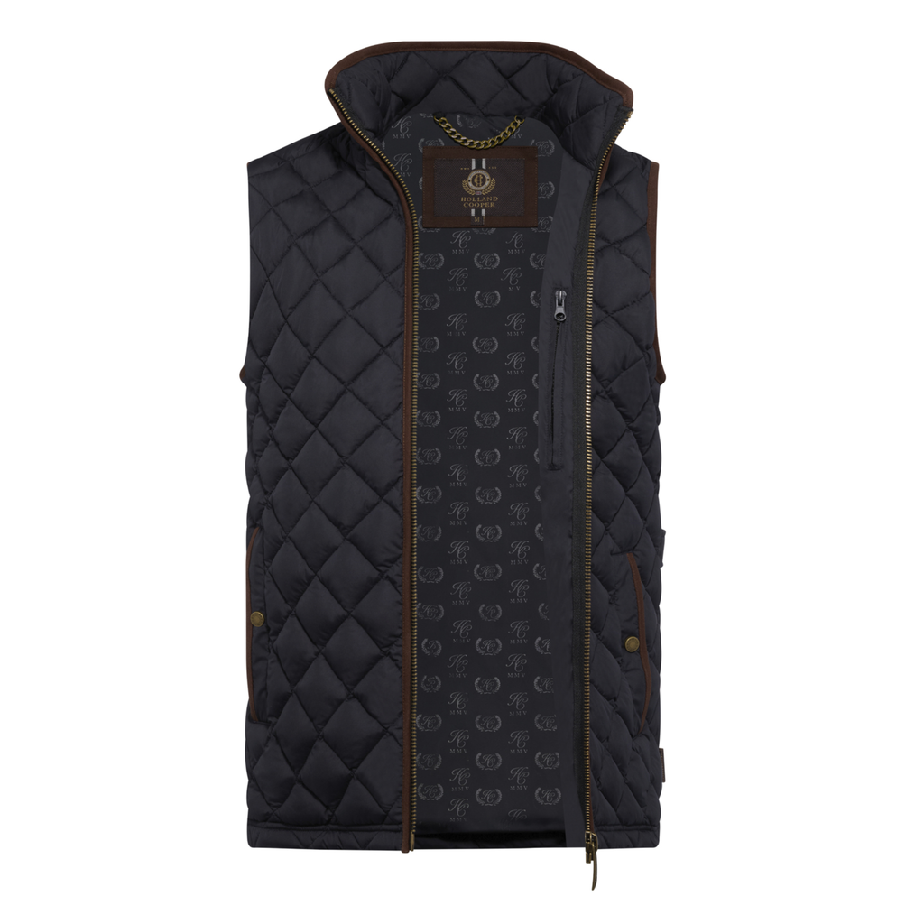 Holland Cooper Mens Country Quilted Gilet - Ink Navy