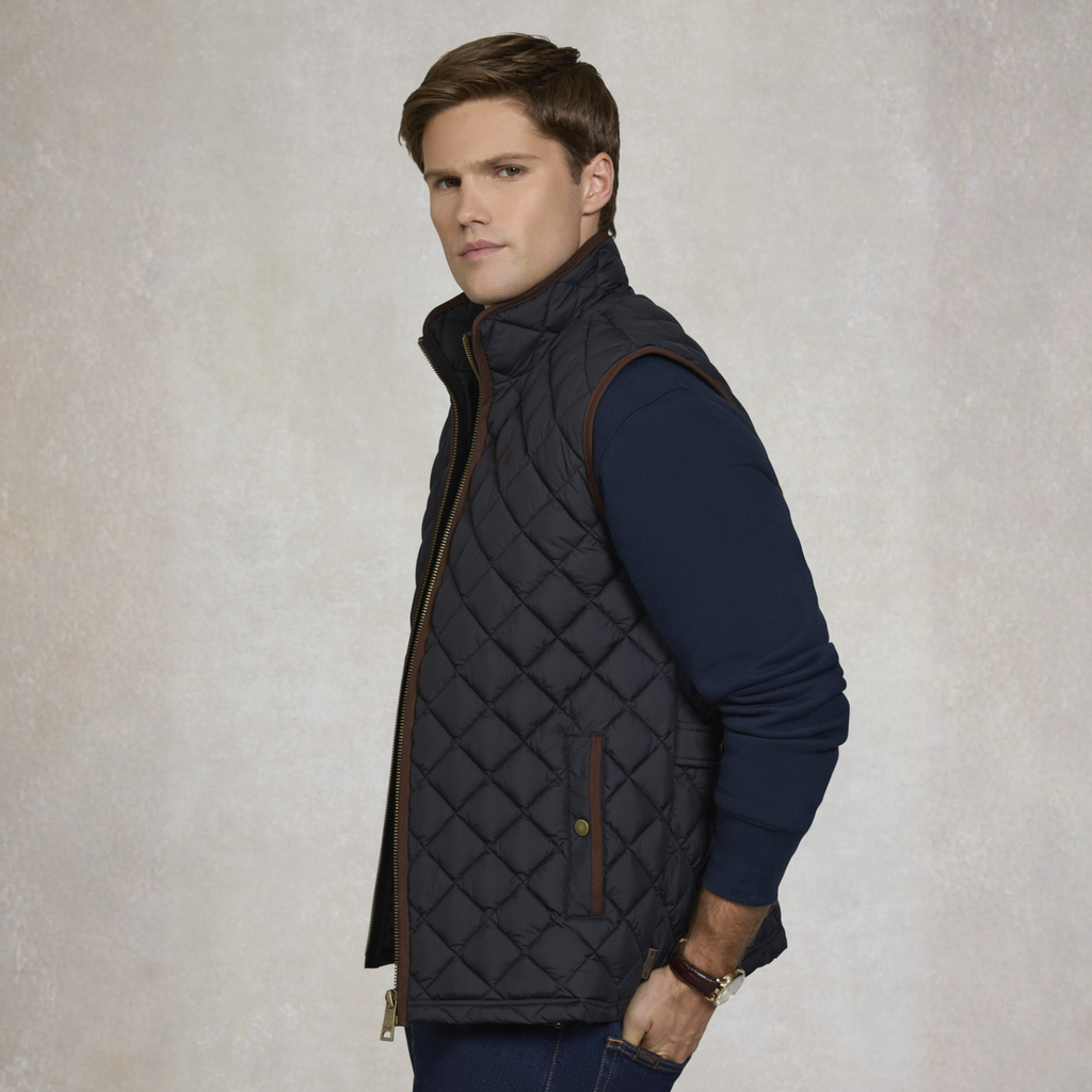 Holland Cooper Mens Country Quilted Gilet - Ink Navy