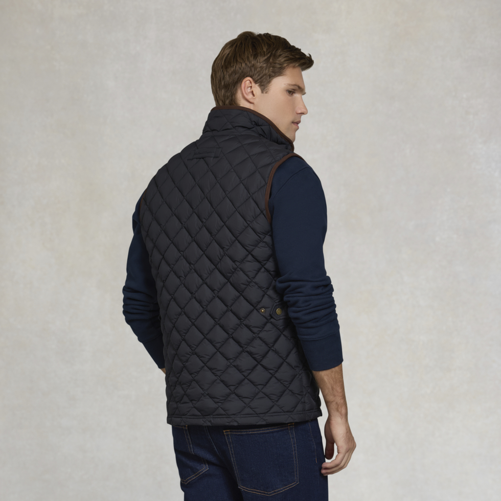 Holland Cooper Mens Country Quilted Gilet - Ink Navy