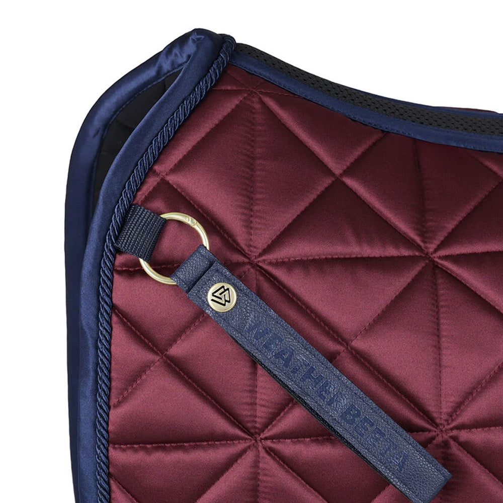 WeatherBeeta Satin Luxe Air-Tec Quilted Dressage Saddle Pad - Burgundy Burgundy