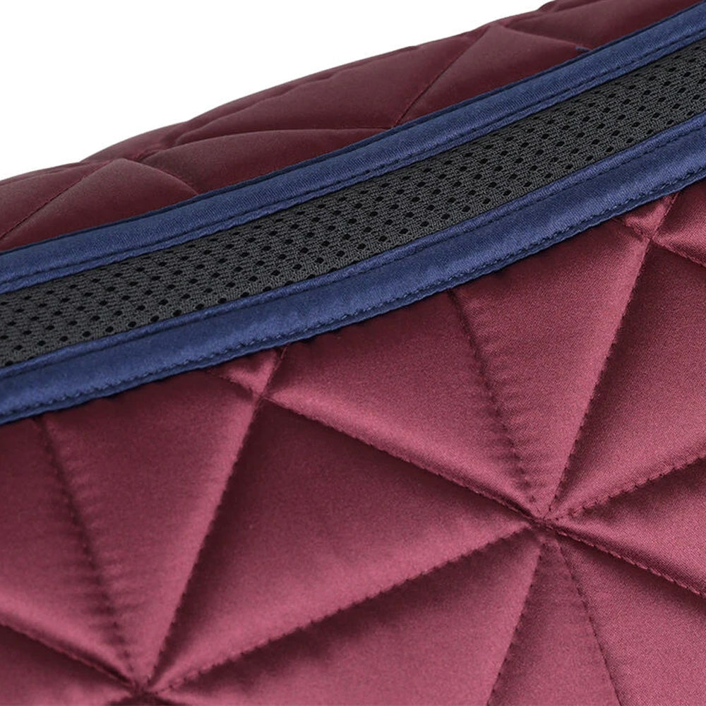 WeatherBeeta Satin Luxe Air-Tec Quilted Dressage Saddle Pad - Burgundy Burgundy