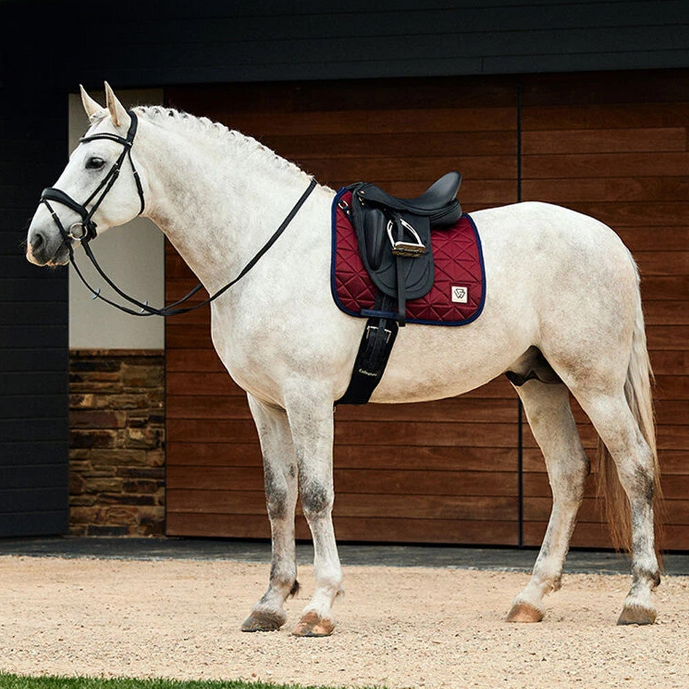 WeatherBeeta Satin Luxe Air-Tec Quilted Dressage Saddle Pad - Burgundy Burgundy