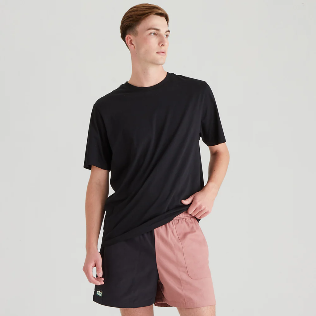 Ridgeline Mens Hose Down Short - Black/Dusky Pink