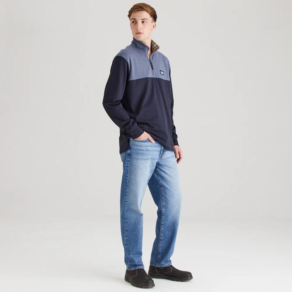 Ridgeline Mens Salthouse Zip Top - Navy Multi