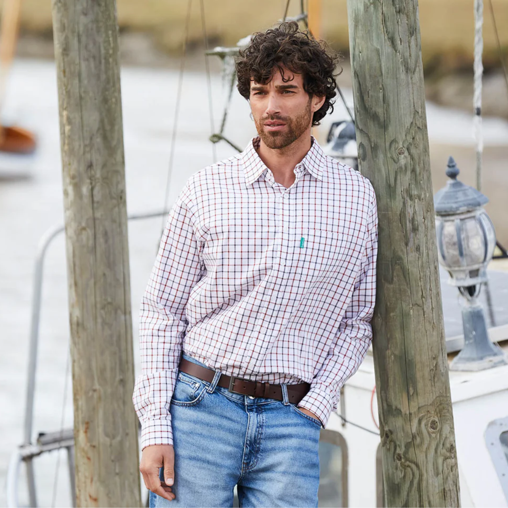 Ridgeline Mens Sedgebrook Shirt - Shale/Deep Russet
