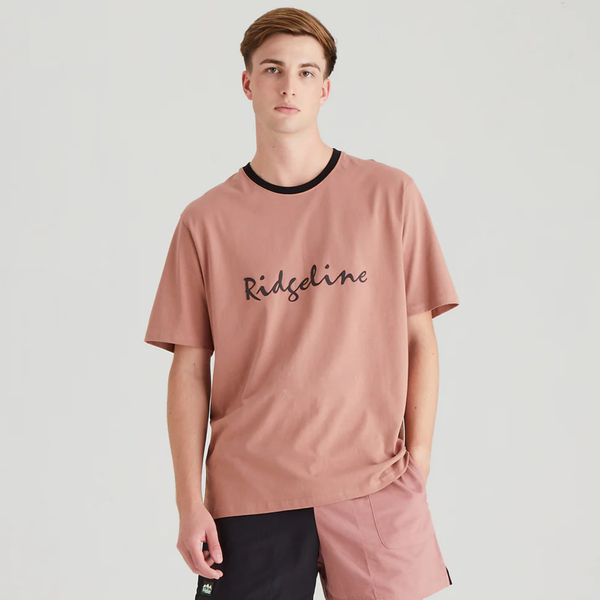 Ridgeline Mens Signature T-Shirt - Dusky Pink