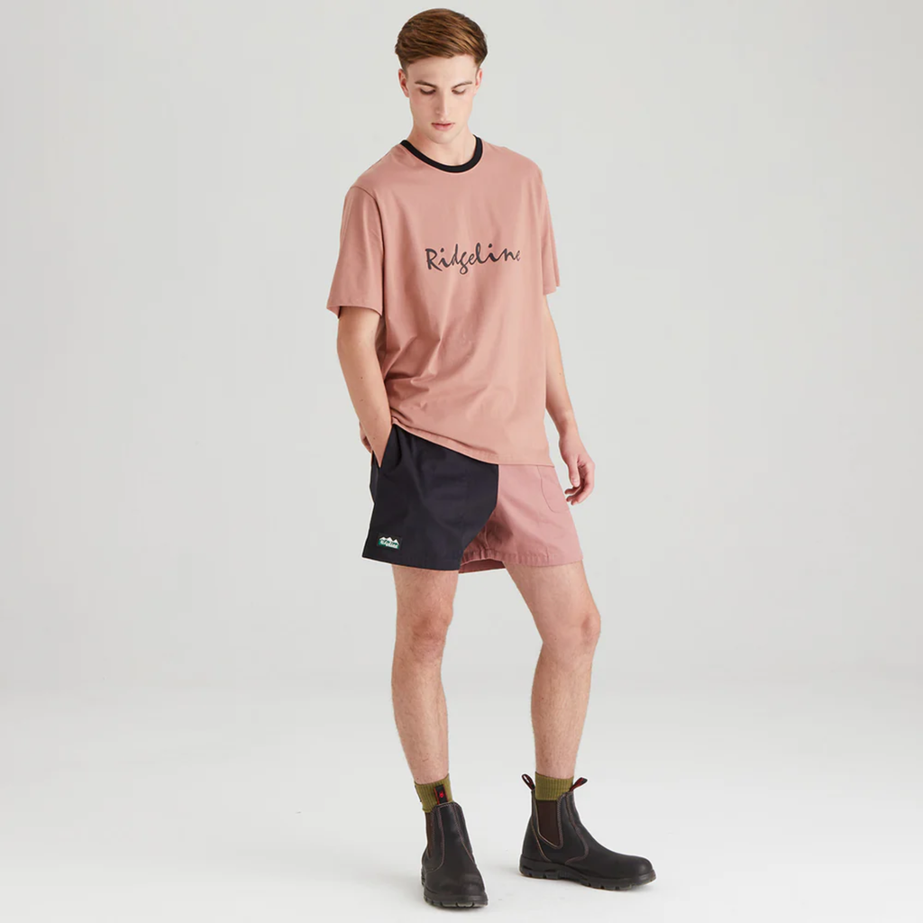 Ridgeline Mens Signature T-Shirt - Dusky Pink