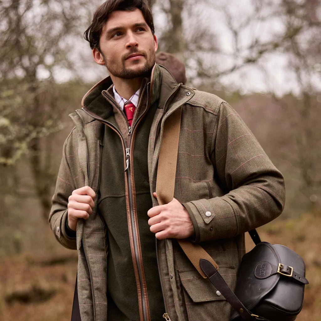Schoffel Mens Ptarmigan Tweed Classic Coat - Lochlane Tweed