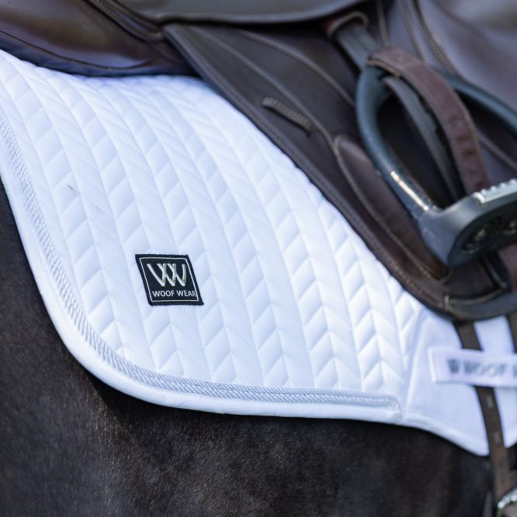Woof Wear Herringbone Close Contact Saddle Pad - White