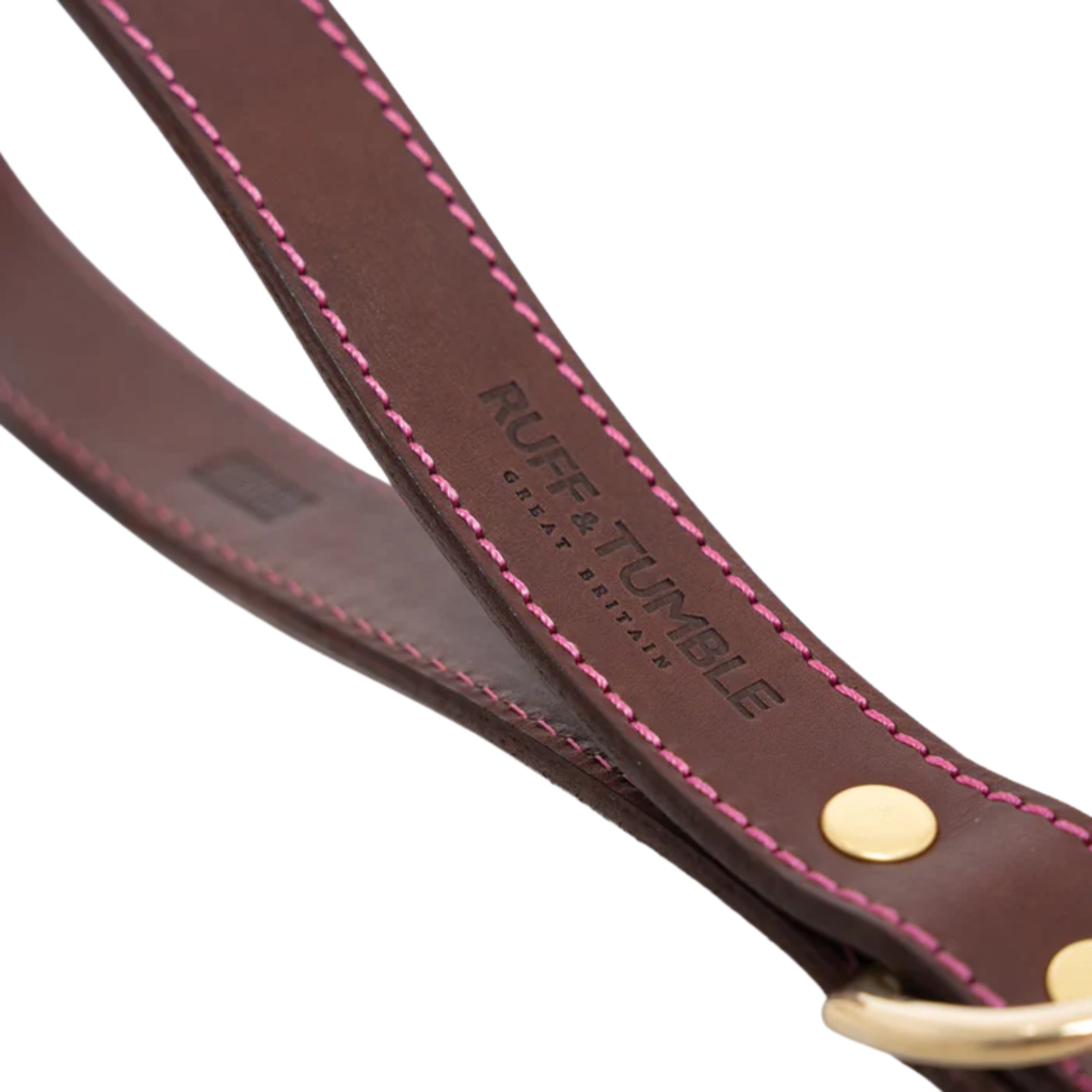 Ruff & Tumble Blakeney Leather Dog Lead - Fuschia