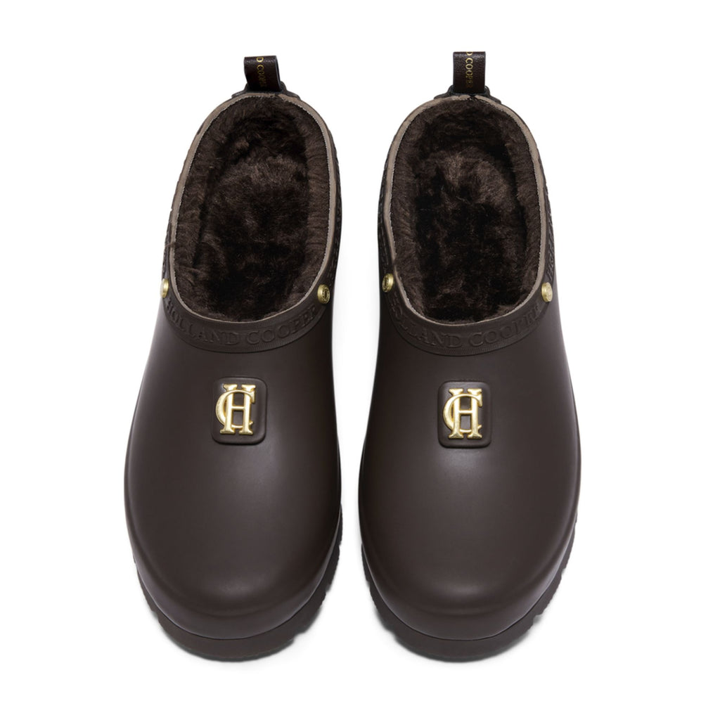 Holland Cooper Sherpa Lined Gardening Loafer - Chocolate Matte Gold