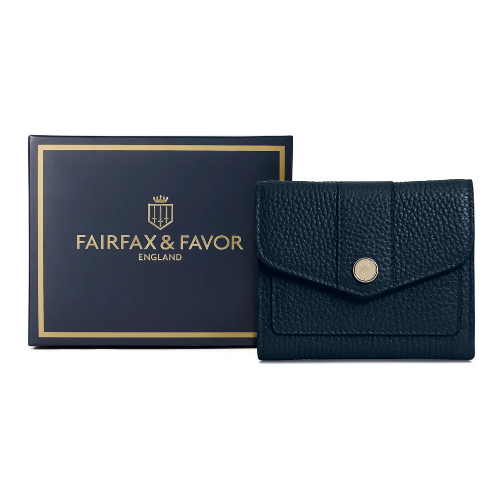 Fairfax & Favor Langford Button Purse - Teal Leather