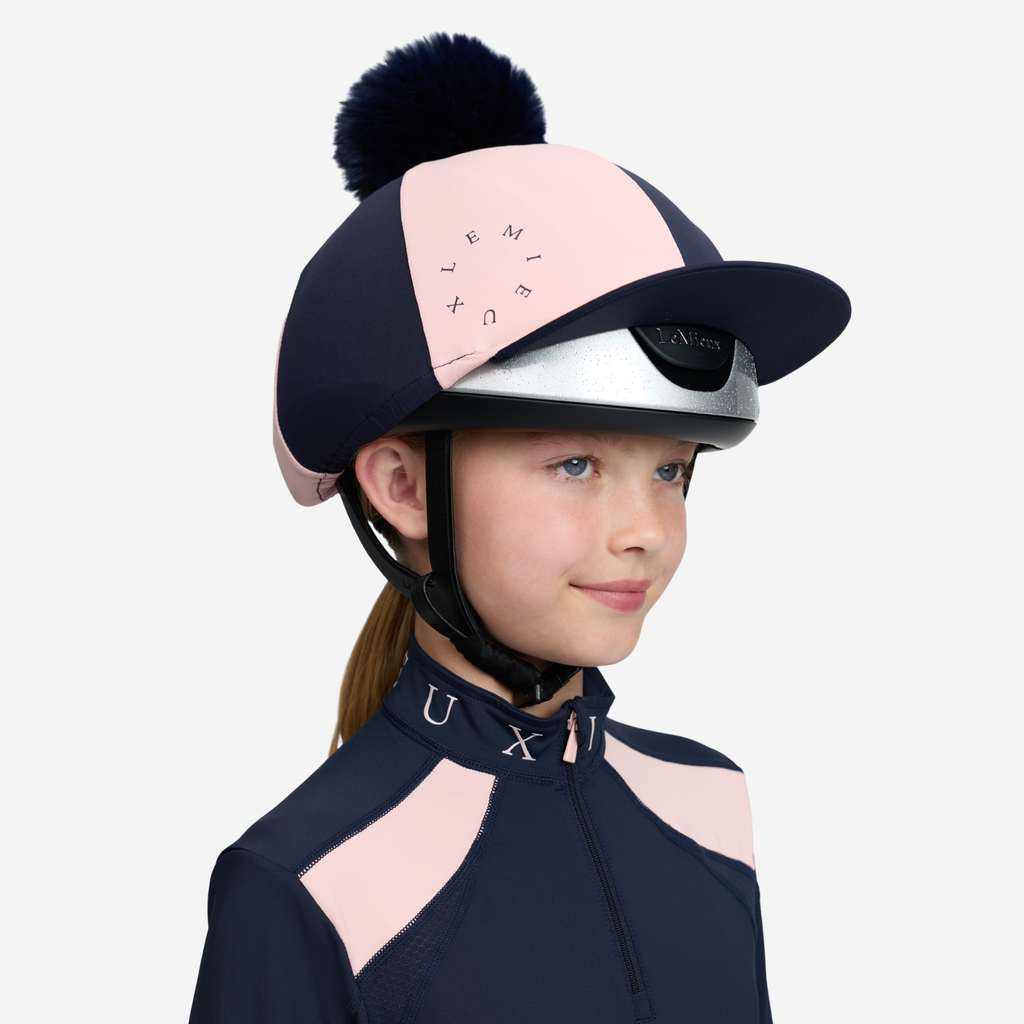 LeMieux Harlequin Hat Silk - Navy/Petal