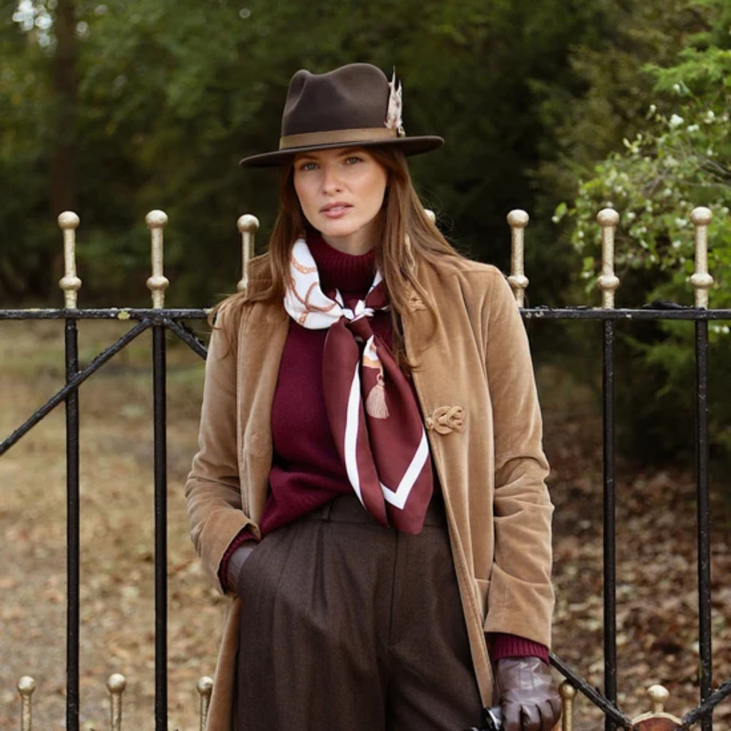 Hicks and Brown The Melford Silk Scarf - Plum
