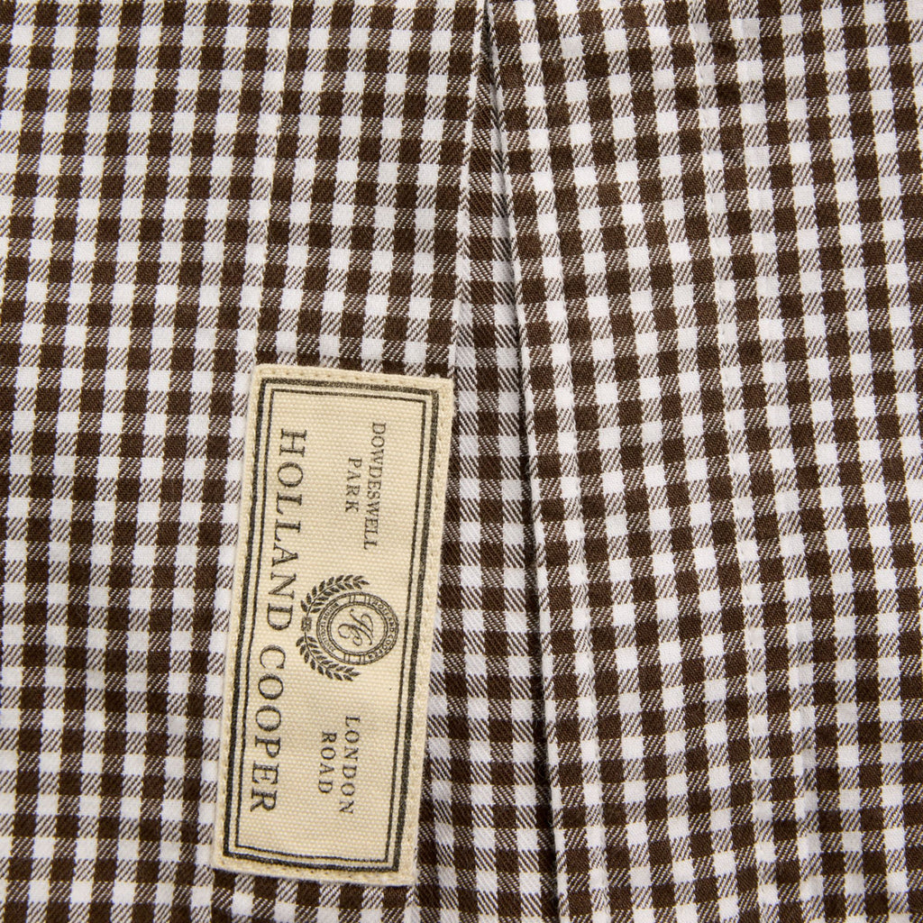 Holland Cooper Mens Tailored Fit Button Down Shirt - Chocolate Gingham