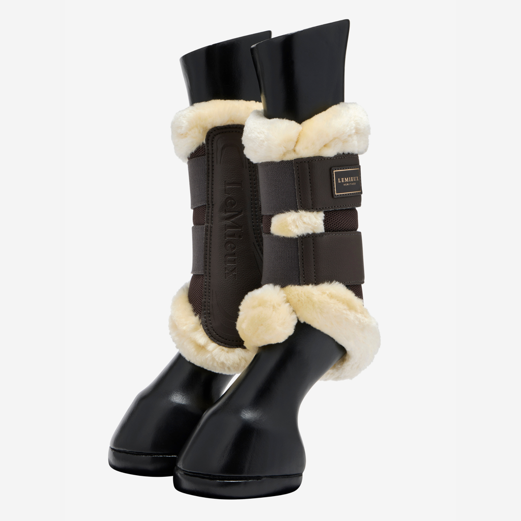LeMieux Heritage Fleece Edged Brushing Boot - Cocoa
