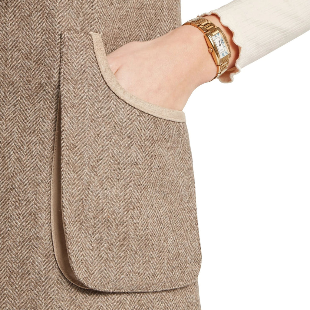 Schoffel Ladies Pennan Tweed Waistcoat - Cobblestone Herringbone Tweed
