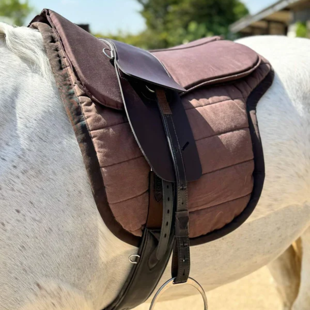 Total Contact Saddles Treeless Synthetic Short Billet Saddle - Chocolate Brown