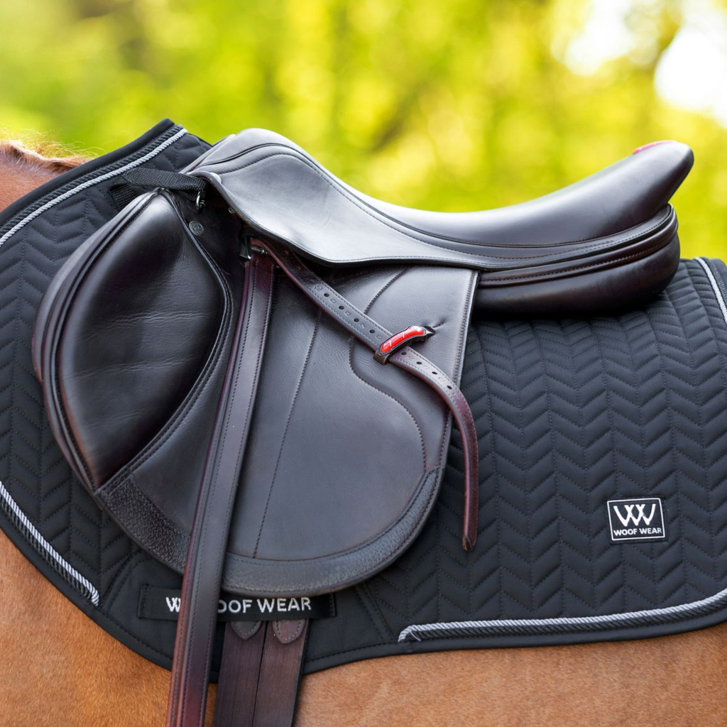 Woof Wear Herringbone Close Contact Saddle Pad - Black