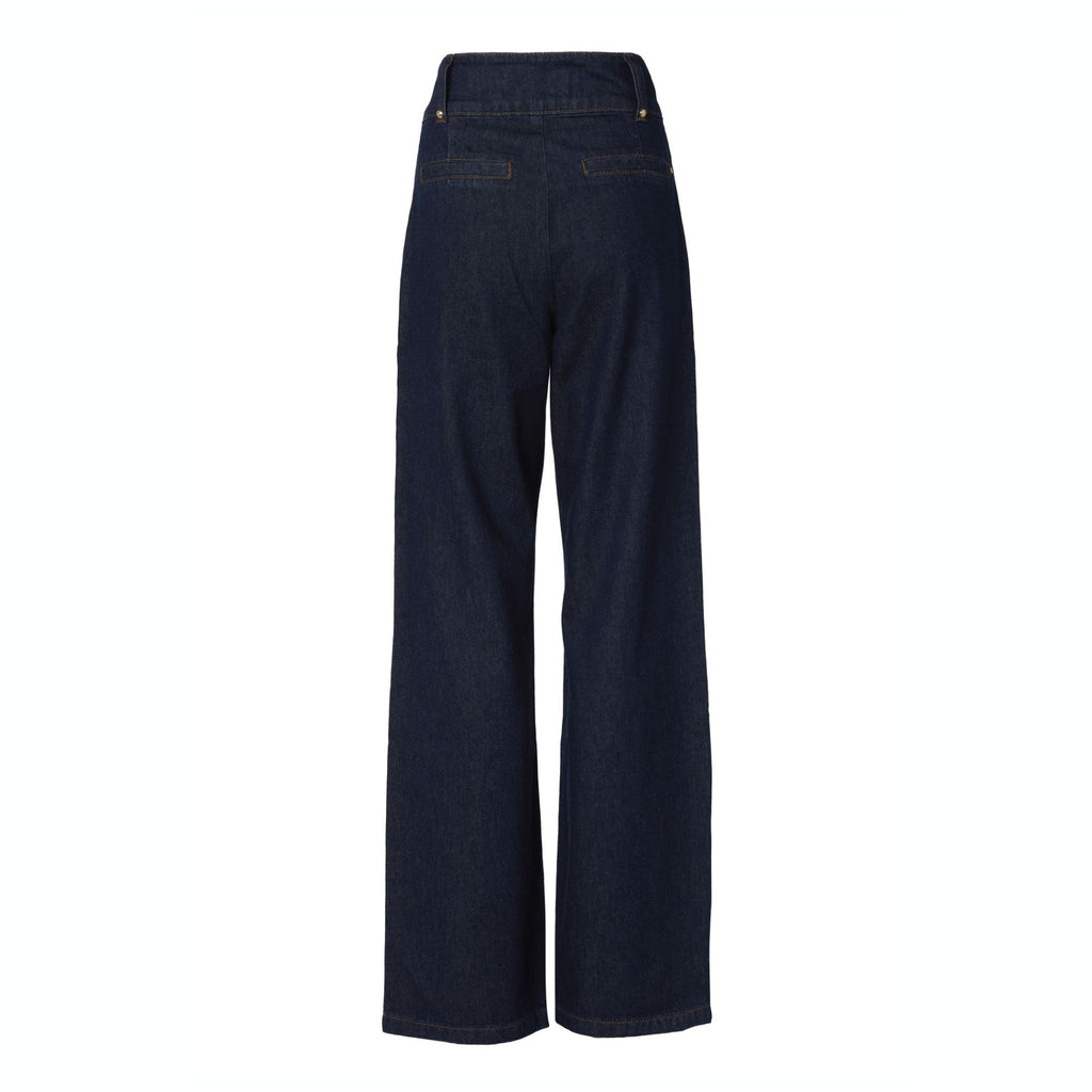 Holland Cooper Ladies Tailored Wide Leg Jean - Deep Indigo